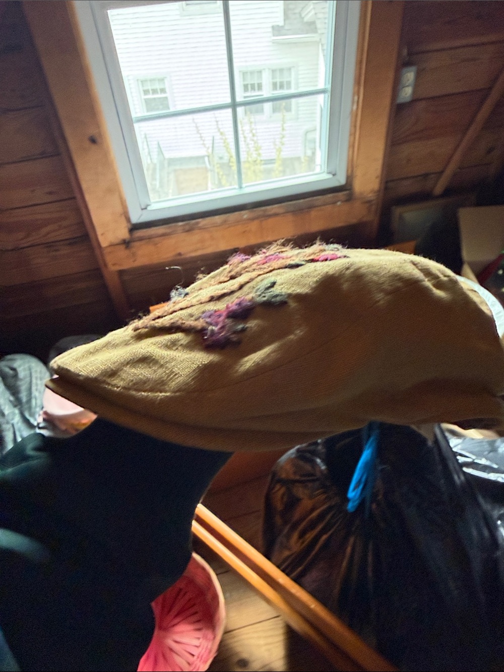 Grace Pale Yellow Embroidered Linen Paperboy Hat